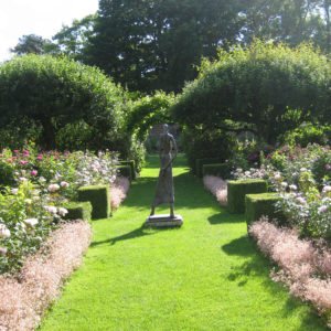 PASHLEY MANOR GARDENS Rose Garden And Helen SInclair Sculpture By Kate Wilson